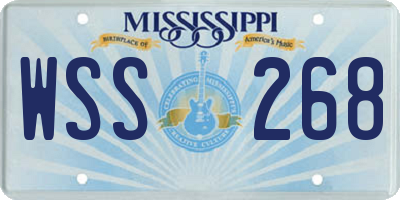 MS license plate WSS268