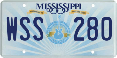 MS license plate WSS280
