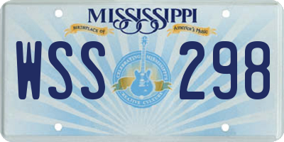 MS license plate WSS298