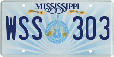MS license plate WSS303