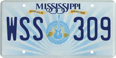 MS license plate WSS309