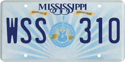 MS license plate WSS310