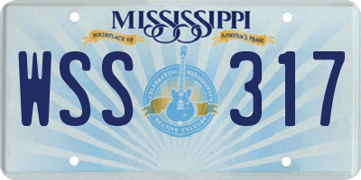 MS license plate WSS317