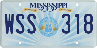 MS license plate WSS318