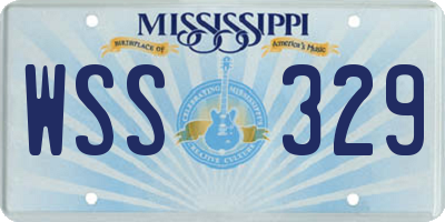MS license plate WSS329