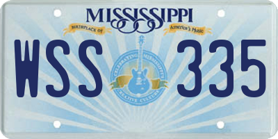 MS license plate WSS335
