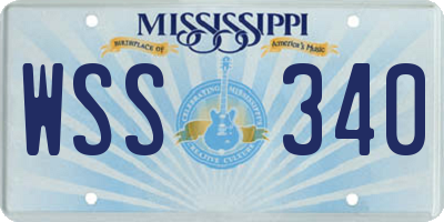 MS license plate WSS340