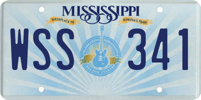 MS license plate WSS341