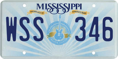 MS license plate WSS346