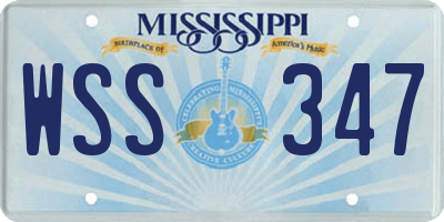 MS license plate WSS347