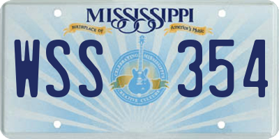 MS license plate WSS354