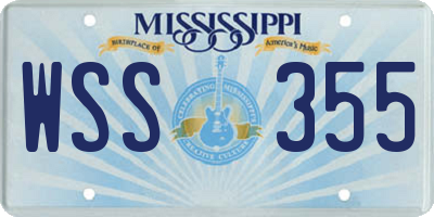 MS license plate WSS355