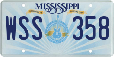 MS license plate WSS358