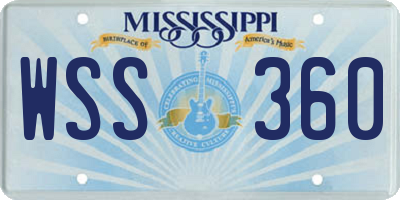 MS license plate WSS360