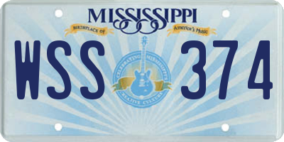 MS license plate WSS374