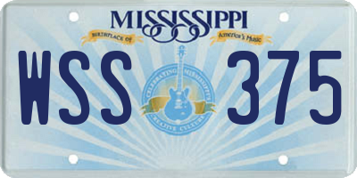 MS license plate WSS375