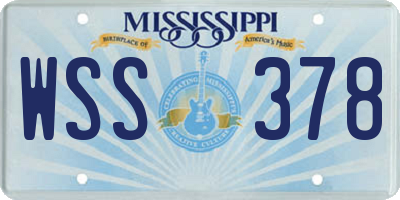 MS license plate WSS378