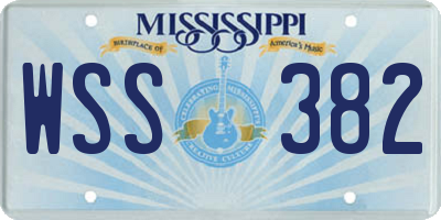 MS license plate WSS382