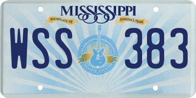 MS license plate WSS383