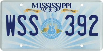 MS license plate WSS392