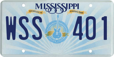 MS license plate WSS401