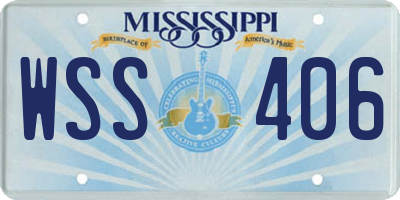 MS license plate WSS406