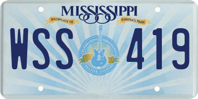 MS license plate WSS419
