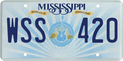 MS license plate WSS420