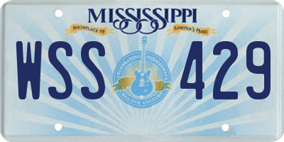 MS license plate WSS429