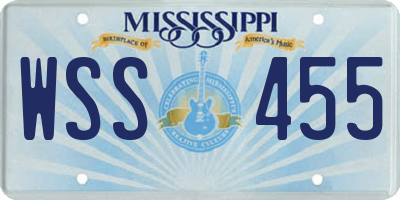 MS license plate WSS455