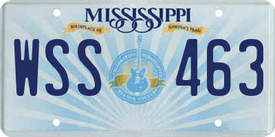 MS license plate WSS463