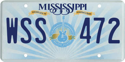 MS license plate WSS472