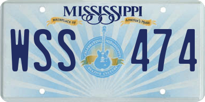 MS license plate WSS474