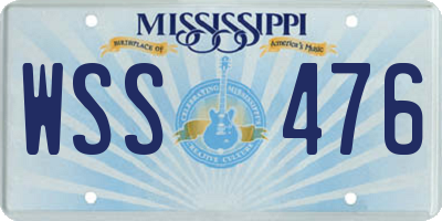 MS license plate WSS476
