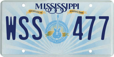 MS license plate WSS477