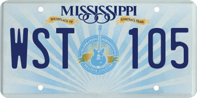 MS license plate WST105
