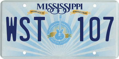 MS license plate WST107