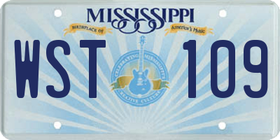 MS license plate WST109