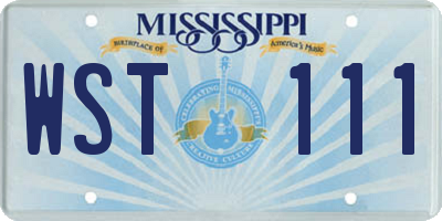 MS license plate WST111