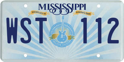 MS license plate WST112