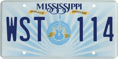 MS license plate WST114