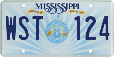 MS license plate WST124