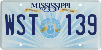 MS license plate WST139
