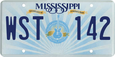 MS license plate WST142