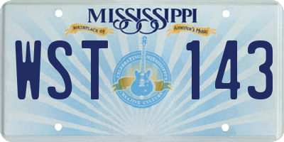 MS license plate WST143
