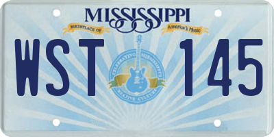 MS license plate WST145
