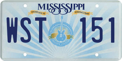 MS license plate WST151