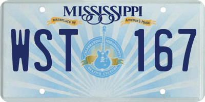 MS license plate WST167