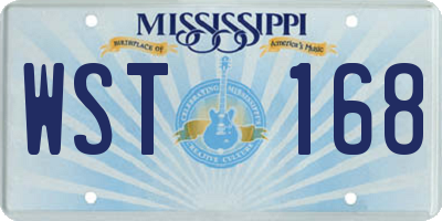 MS license plate WST168