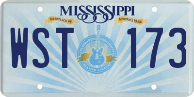 MS license plate WST173